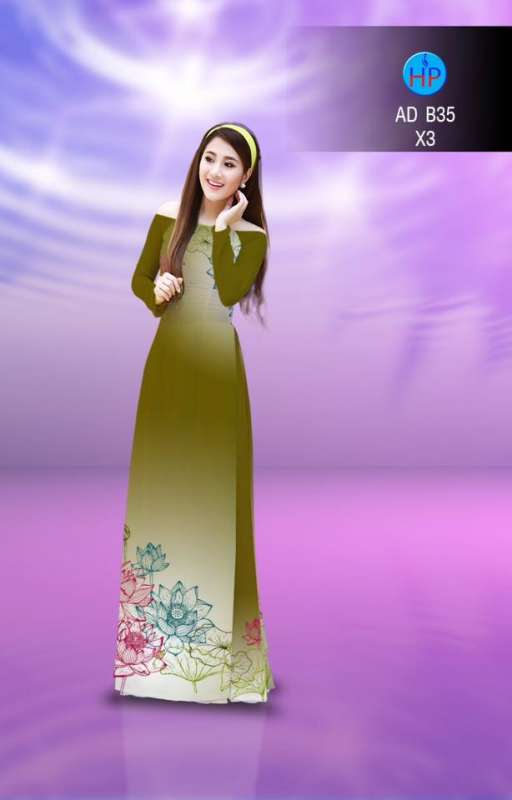 Vải áo dài hoa Sen