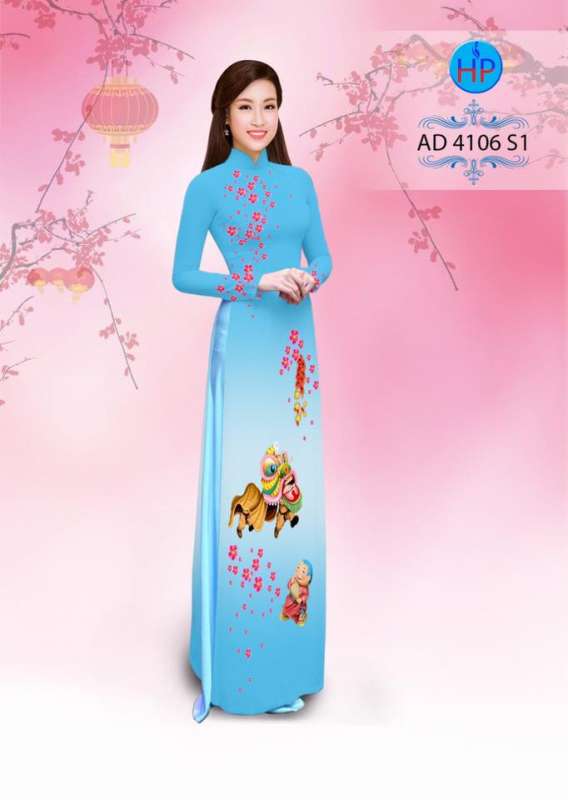 Vải áo dài múa Lân ngày tết