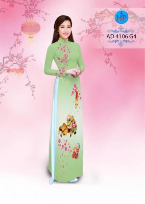 Vải áo dài múa Lân ngày tết-DT 2762