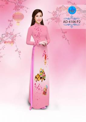 Vải áo dài múa Lân ngày tết-DT 2762