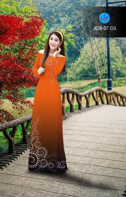 Vải áo dài hoa văn tà dưới-DT 2764