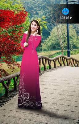 Vải áo dài hoa văn tà dưới-DT 2764