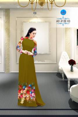 Vải áo dài hoa Hồng-DT 2767