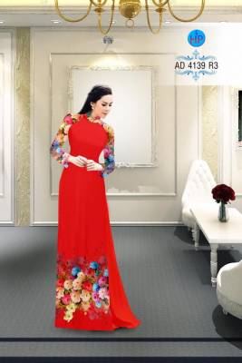 Vải áo dài hoa Hồng-DT 2767