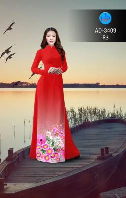 Vải áo dài hoa tà dưới-DT 2769