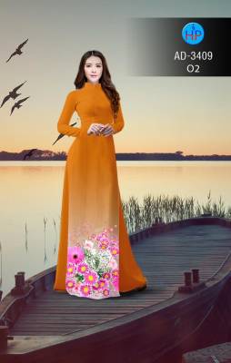 Vải áo dài hoa tà dưới-DT 2769