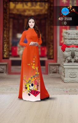 Vải áo dài hoa mai tết-DT 2774