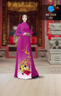 Vải áo dài hoa mai tết-DT 2774