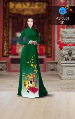 Vải áo dài hoa mai tết-DT 2774