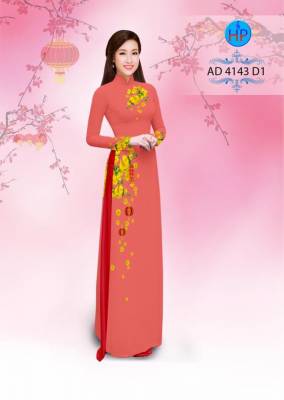Vải áo dài hoa Mai tết-DT 2777