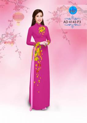 Vải áo dài hoa Mai tết-DT 2777