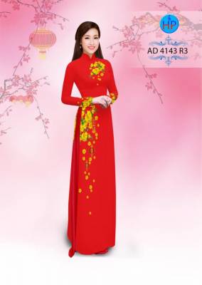 Vải áo dài hoa Mai tết-DT 2777