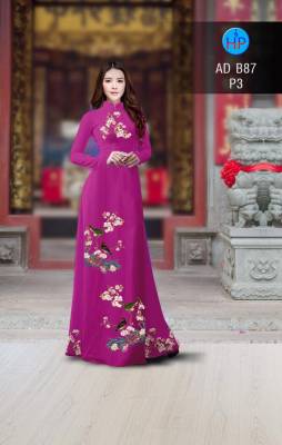 Vải áo dài hoa và chim-DT 2780