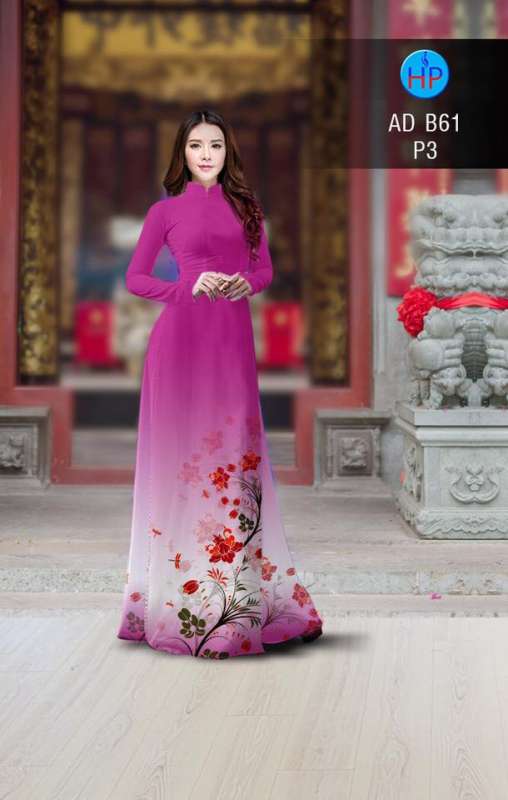 Vải áo dài hoa tà dưới