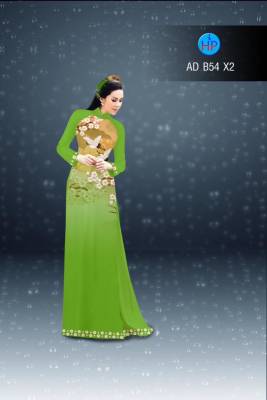 Vải áo dài hoa và chim-DT 2795