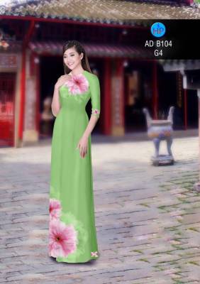 Vải áo dài hoa trên dưới-DT 2816