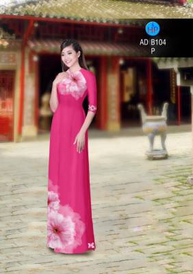 Vải áo dài hoa trên dưới-DT 2816