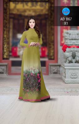 Vải áo dài cành Đào-DT 2820