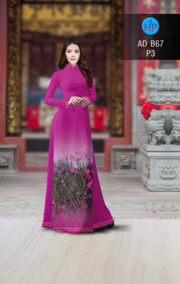 Vải áo dài cành Đào-DT 2820