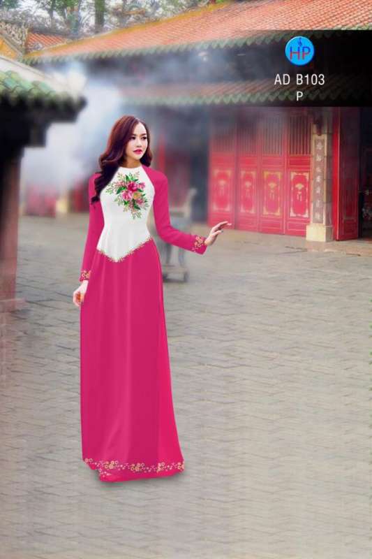 Vải áo dài hoa chùm nhỏ