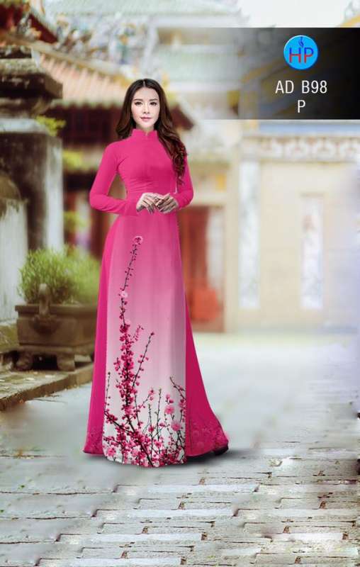 Vải áo dài cành hoa nhỏ