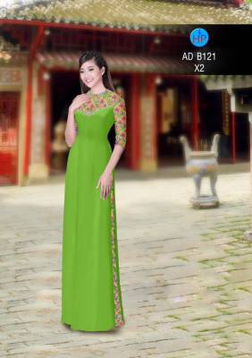 Vải áo dài hoa đều tay áo-DT 2833