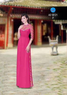 Vải áo dài hoa đều tay áo-DT 2833