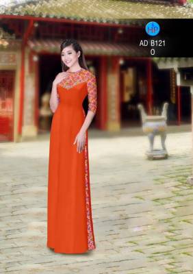 Vải áo dài hoa đều tay áo-DT 2833