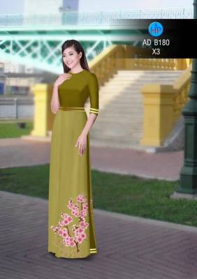 Vải áo dài hoa tà dưới-DT 2837
