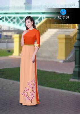 Vải áo dài hoa tà dưới-DT 2837