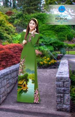 Vải áo dài phong cảnh-DT 2838