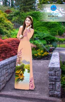 Vải áo dài phong cảnh-DT 2838
