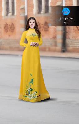 Vải áo dài hoa trên dưới-DT 2840