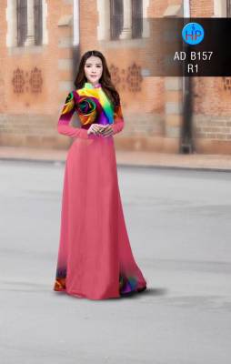 Vải áo dài hoa hồng 3D-DT 2843