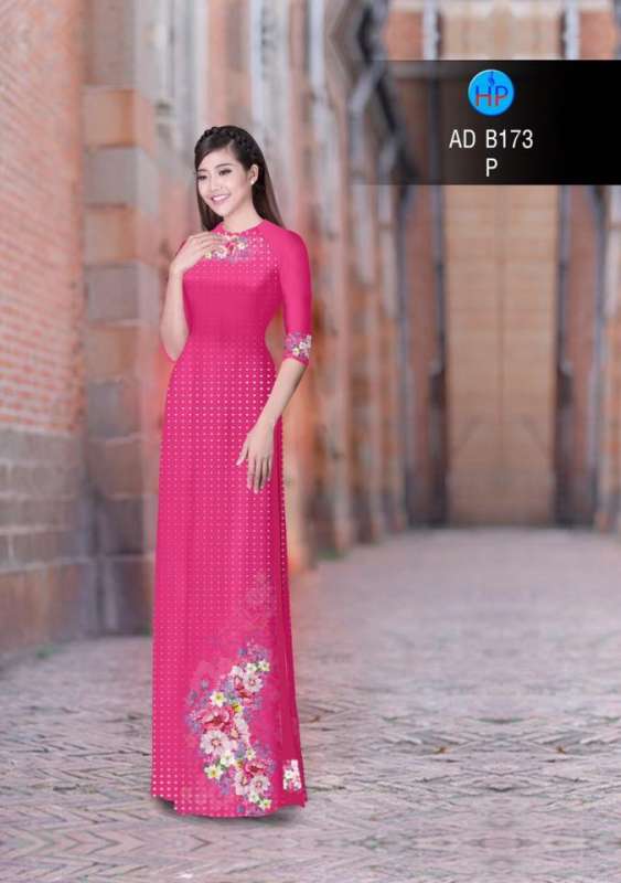 Vải áo dài hoa nhỏ trên dưới