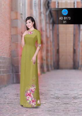 Vải áo dài hoa nhỏ trên dưới-DT 2844