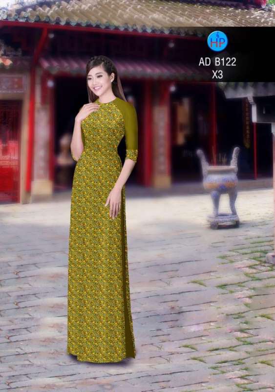Vải áo dài hoa nhỏ toàn thân
