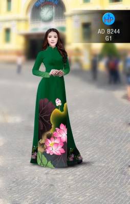 Vải áo dài hoa Sen-DT 2856