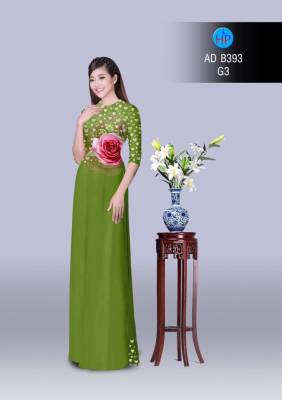 Vải áo dài hoa Hồng-DT 2866