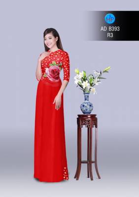 Vải áo dài hoa Hồng-DT 2866