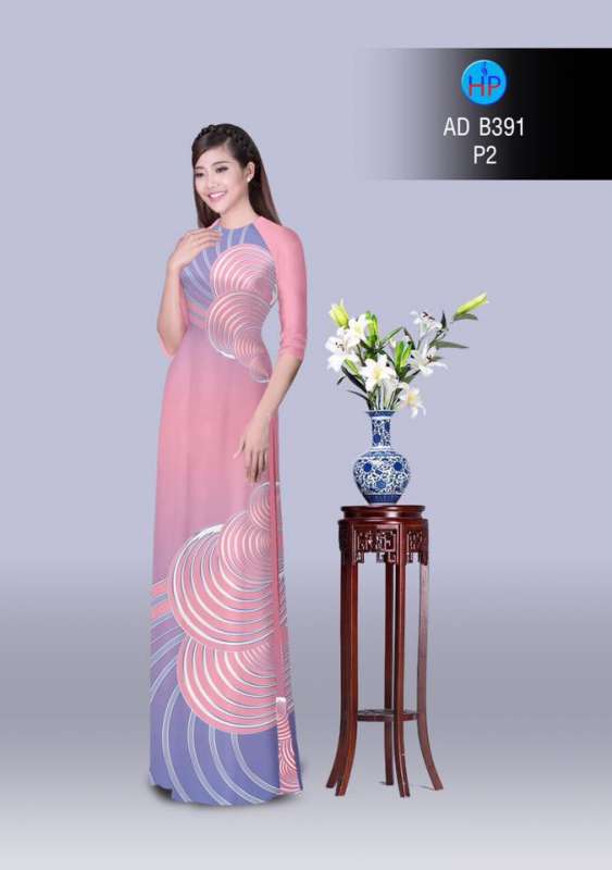 Vải áo dài hoa văn tròn