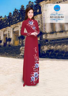 Vải áo dài hoa trên dưới-DT 2873