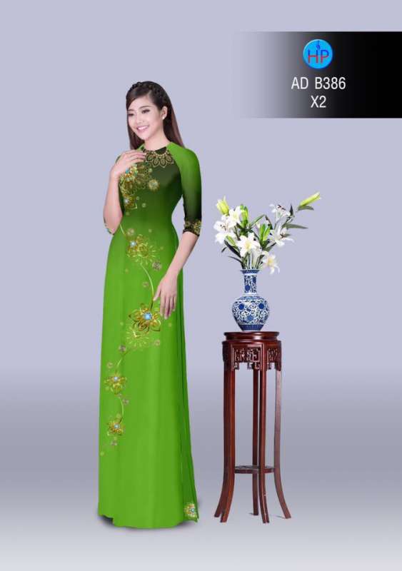 Vải áo dài hoa văn lấp lánh