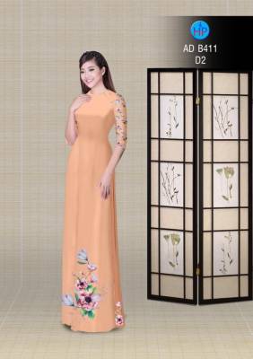 Vải áo dài hoa tà dưới-DT 2890