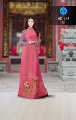 Vải áo dài hoa Hồng-DT 2899