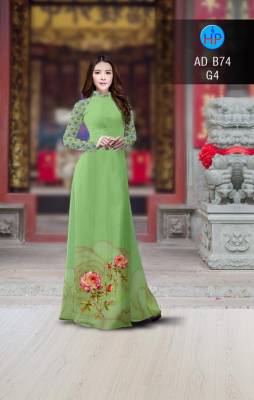 Vải áo dài hoa Hồng-DT 2899