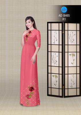 Vải áo dài hoa trên dưới-DT 2903