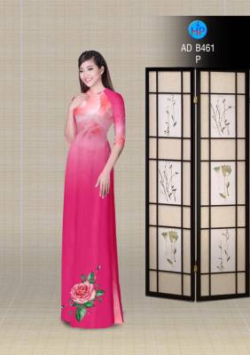 Vải áo dài hoa Hồng-DT 2905
