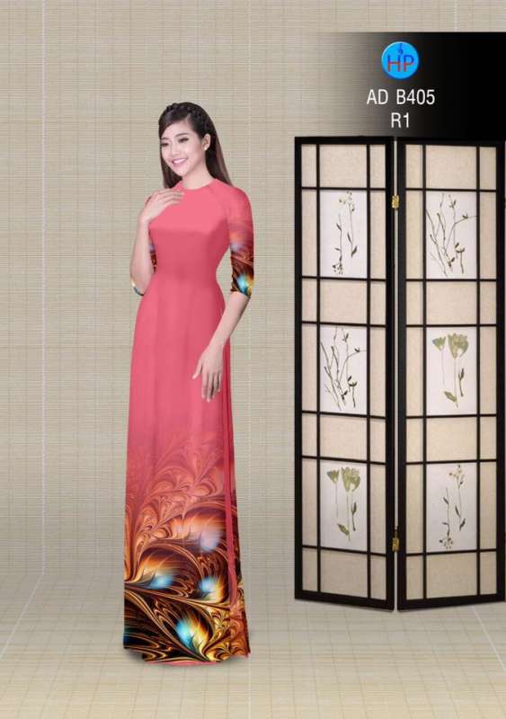 Vải áo dài hoa 3D