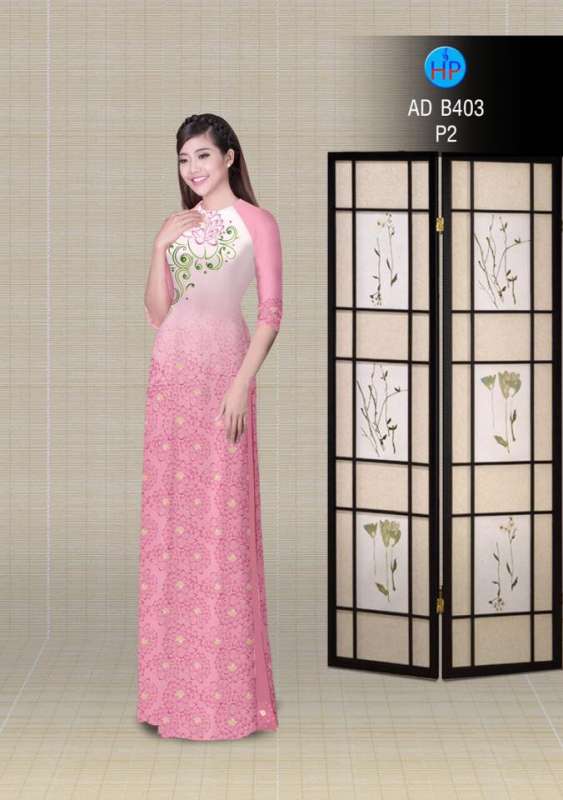 Vải áo dài bộ hoa dây